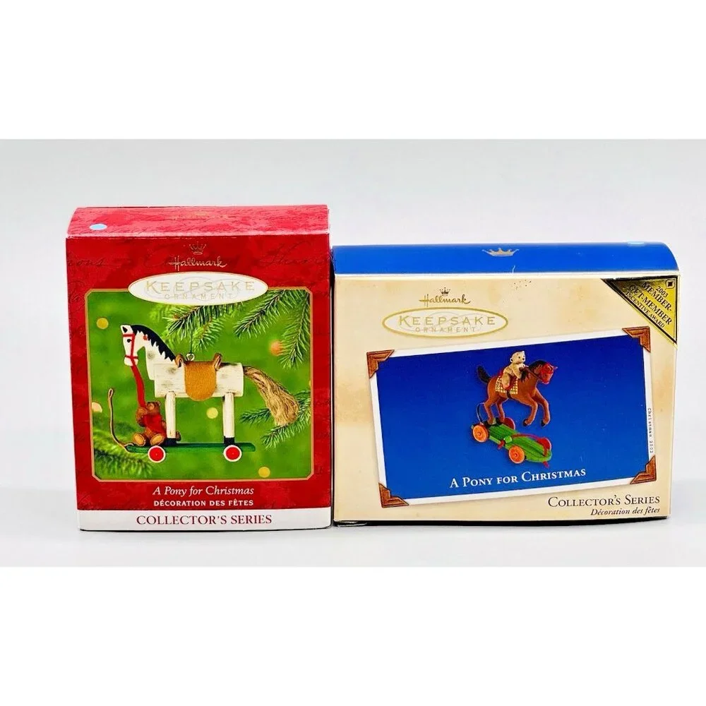 Hallmark Keepsake A Pony for Christmas Collectors Series Lot of 2 2000‎ 2002